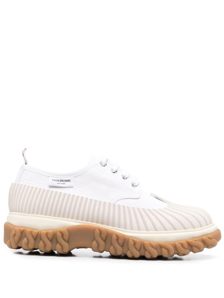 Thom Browne molded-sole lace-up duck shoes - White Cover