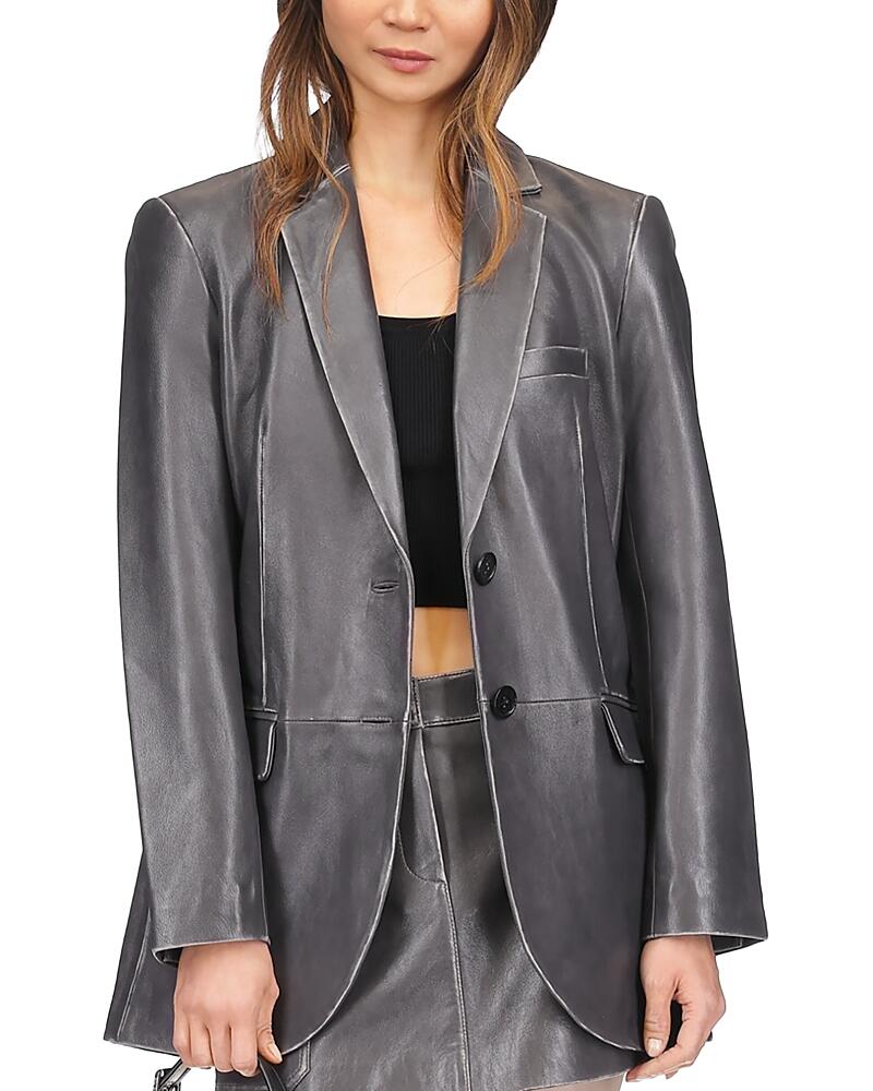 Michael Kors Burnished Leather Blazer Cover