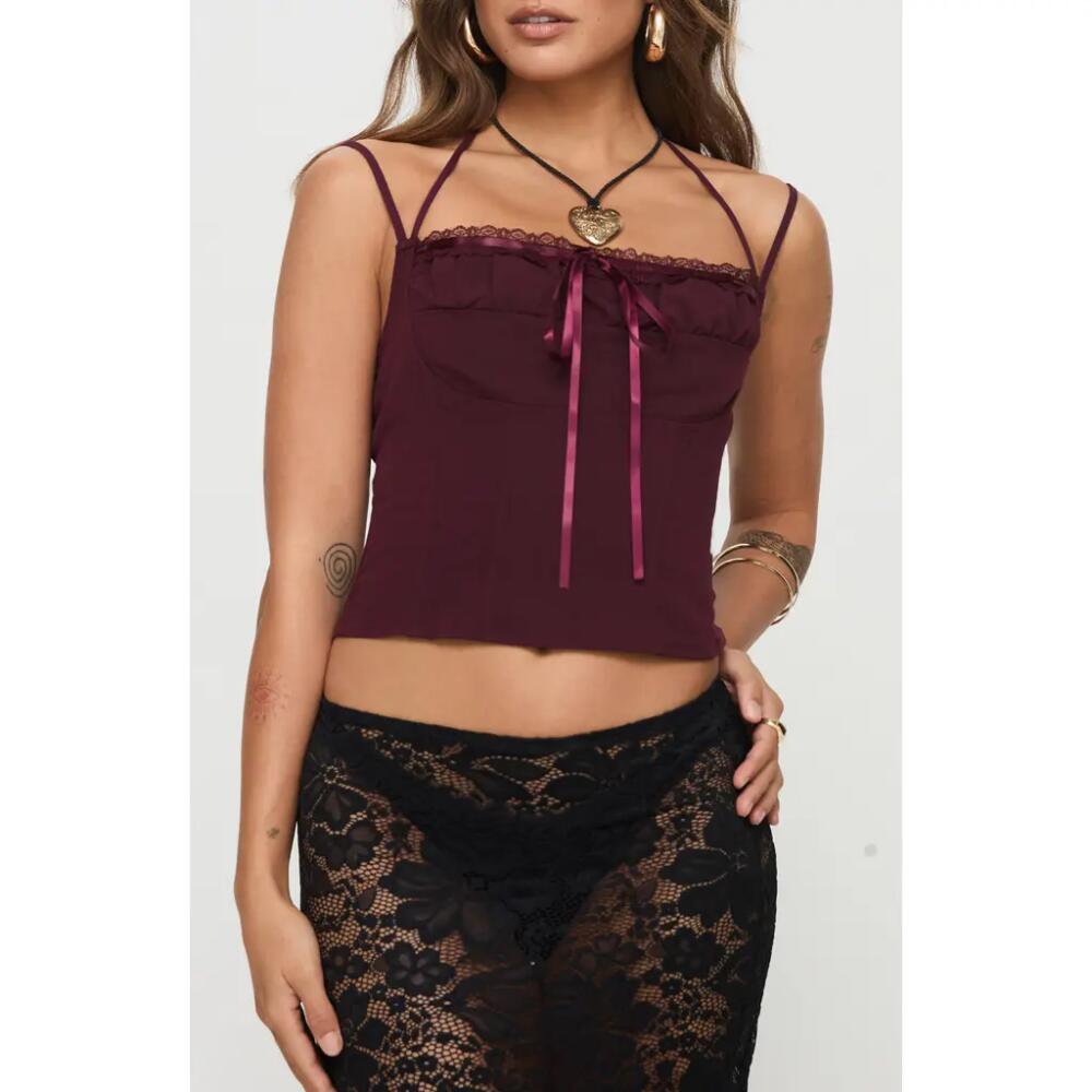 Princess Polly Trynia Lace Trim Camisole in Dark Red Cover