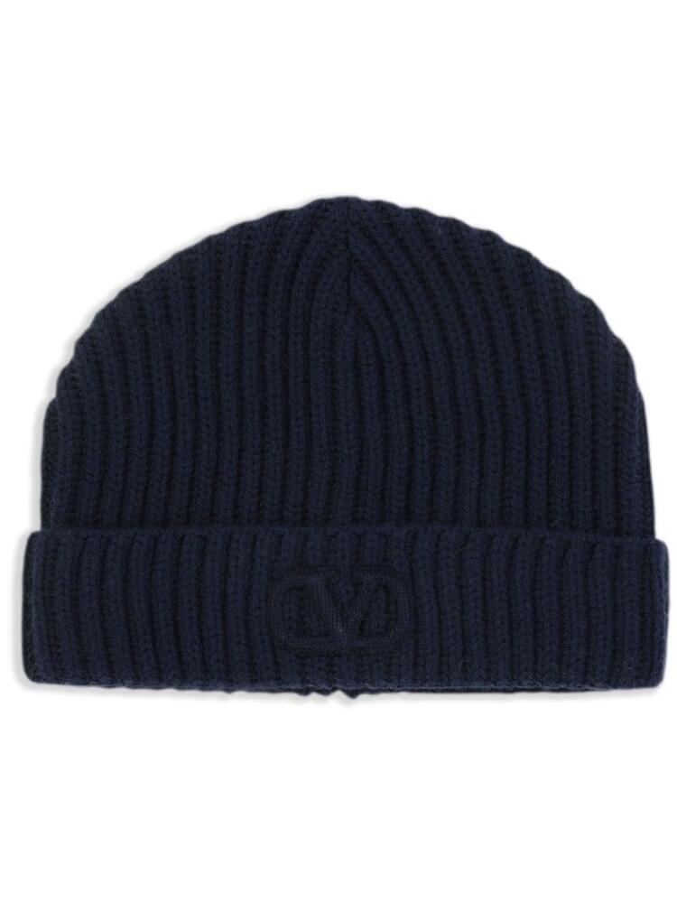 Valentino Garavani logo-patch beanie - Blue Cover