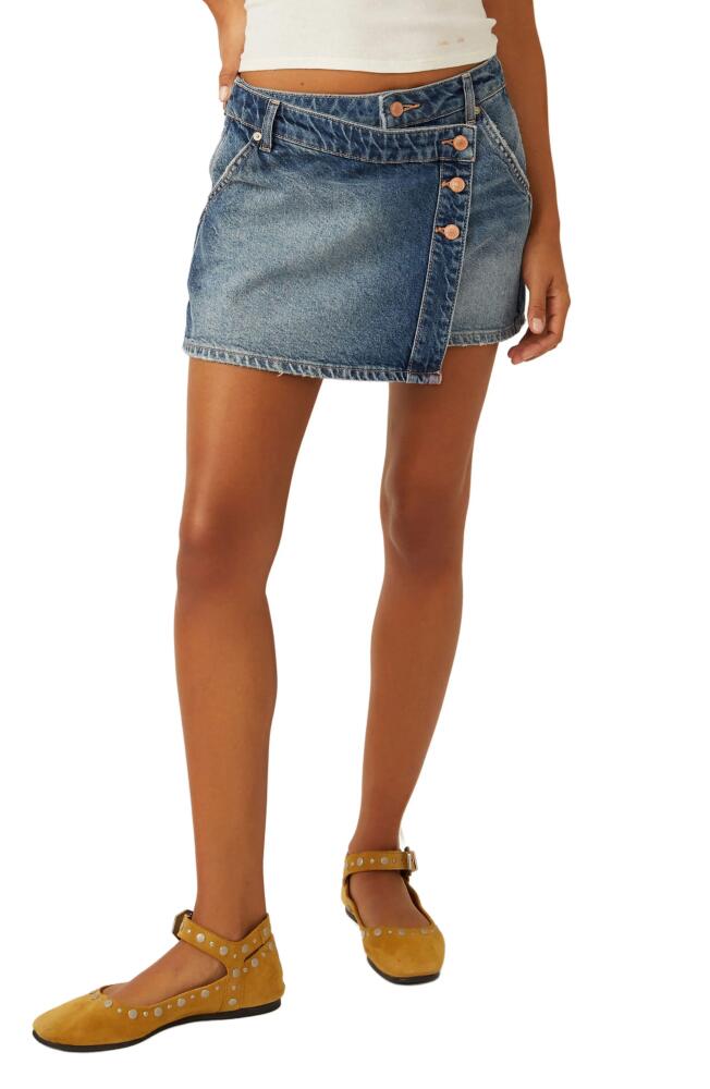 Free People Wynne Denim Skirt in Cornflower Cover