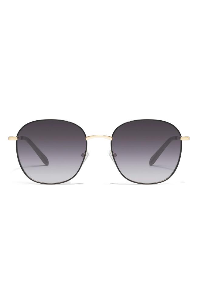 QUAY Jezabell 54mm Gradient Round Sunglasses in Black Gold/Smoke Gradient Cover