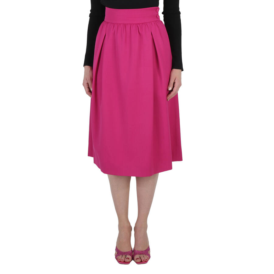 Moschino Ladies Fuchsia Flared Midi Skirt Cover