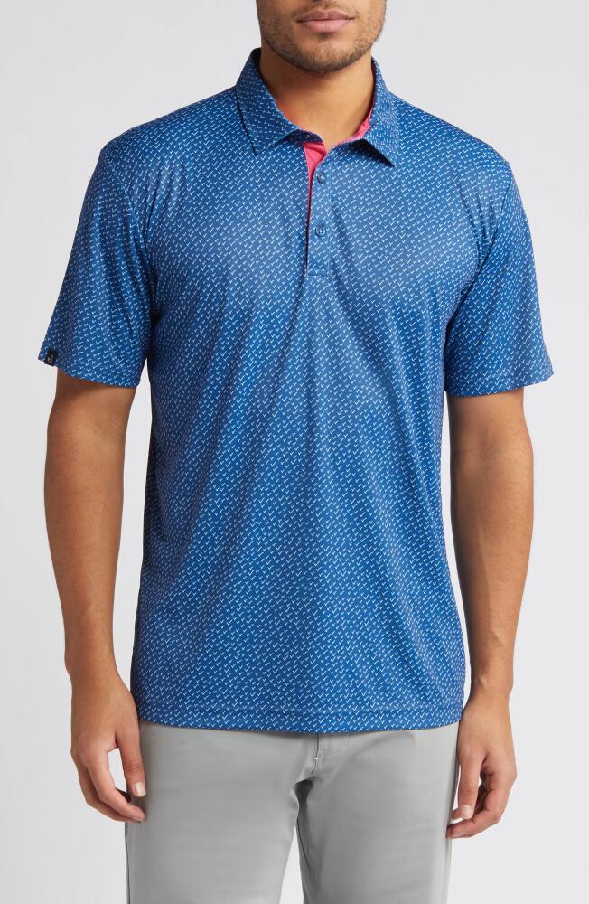 Swannies Ashton Scatter Print Golf Polo in Navy Cover