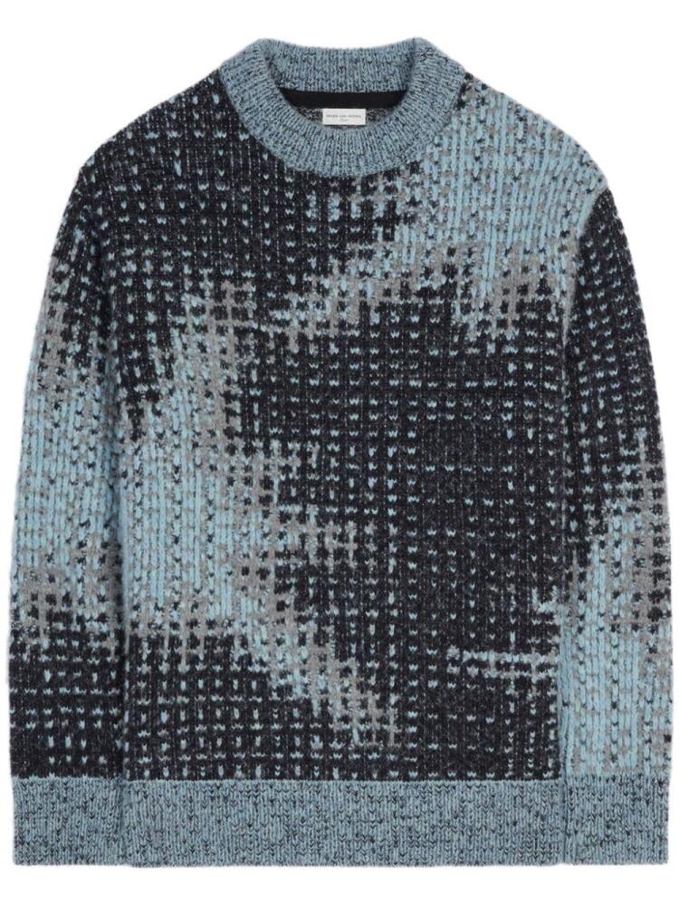 DRIES VAN NOTEN graphic-print wool jumper - Blue Cover