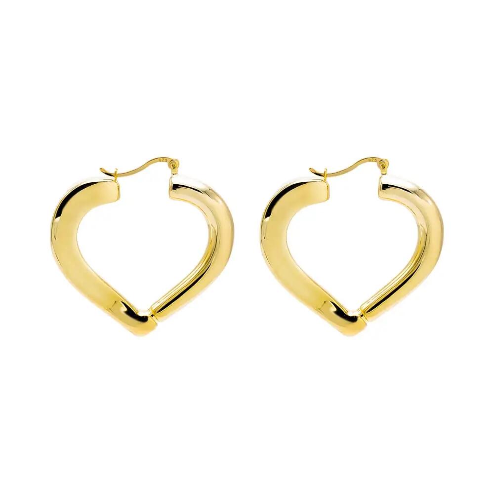 BY ADINA EDEN Solid V Shape Open Hoop Earring in Gold Cover