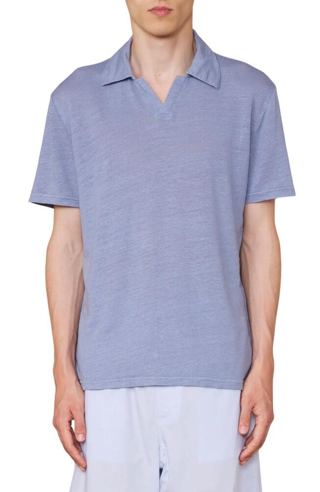 Officine Générale Simon Linen Knit Polo in Moody Blue Cover