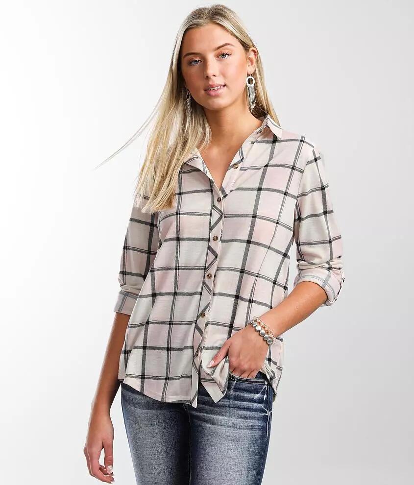 Modish Rebel Plaid Knit Shirt Cover