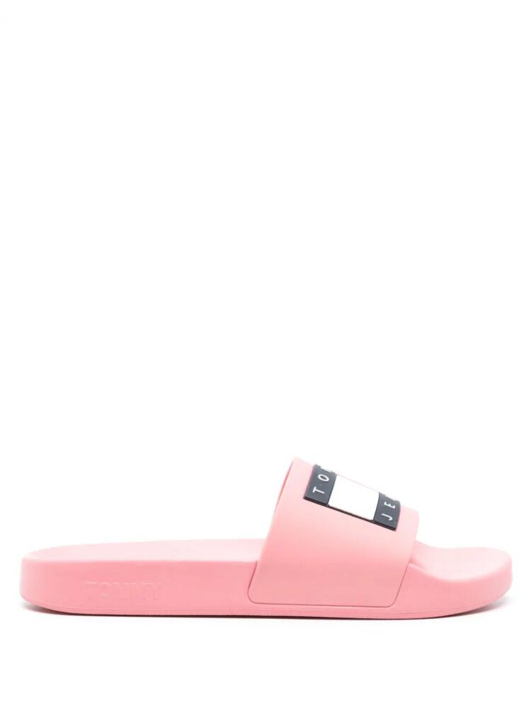 Tommy Jeans Flag-logo pool slides - Pink Cover