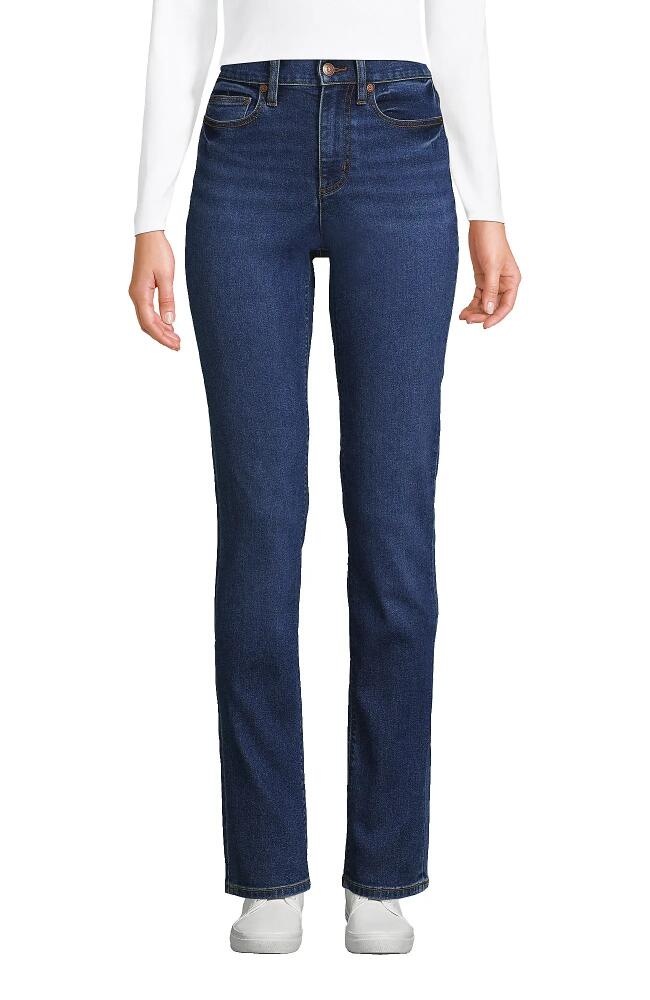 Lands' End Recover High Rise Straight Leg Blue Jeans in Port Indigo Cover