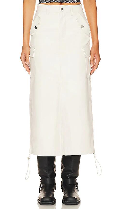 superdown Jordyn Faux Leather Midi Skirt in Cream Cover