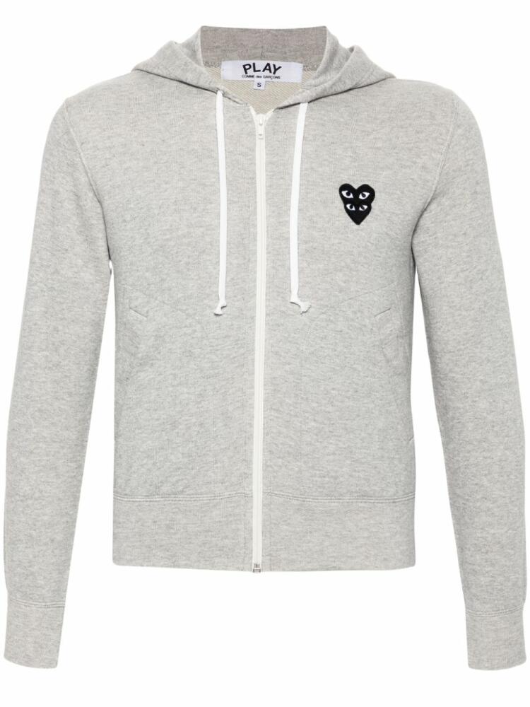 Comme Des Garçons Play mélange-effect cotton hoodie - Grey Cover