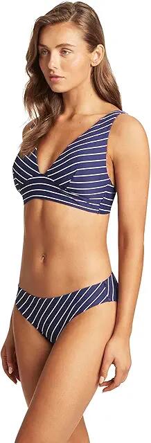 SEA LEVEL SWIM Shoreline Longline Tri Bra (Navy) Women's Swimwear Cover