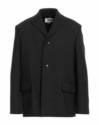 Mm6 Maison Margiela Man Blazer Steel grey Polyester, Virgin Wool, Elastane Cover