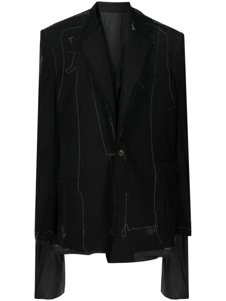 Nicolas Andreas Taralis reversible oversized blazer - Black Cover