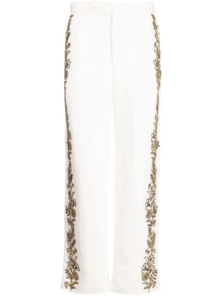 BODE beaded straight-leg trousers - Neutrals Cover