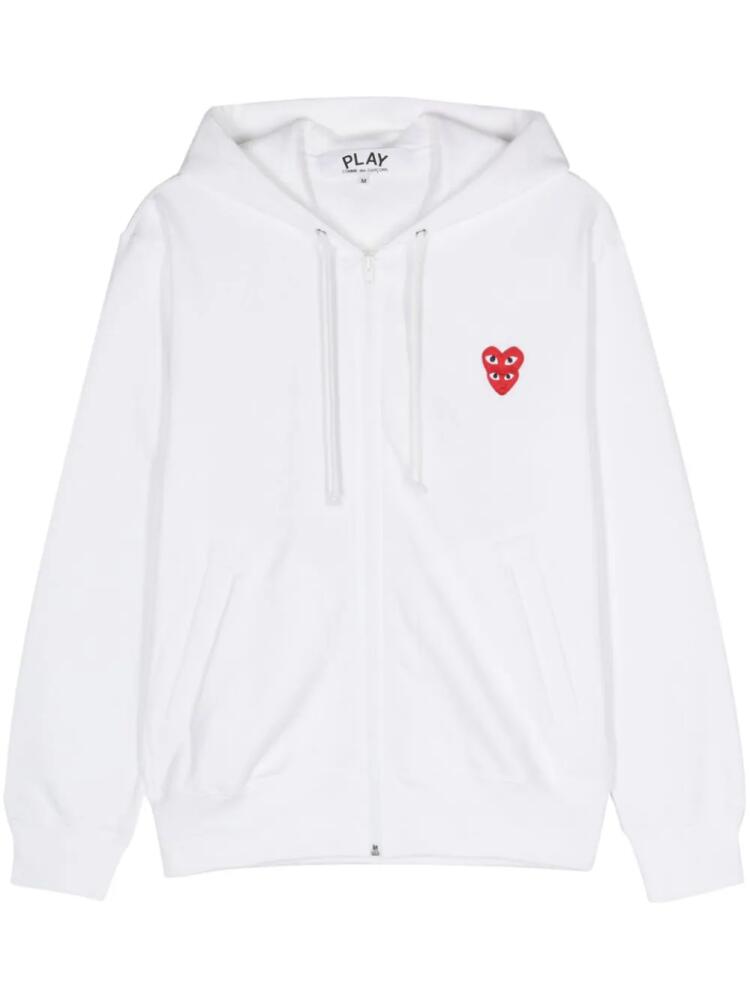 Comme Des Garçons Play Double Heart-patch hoodie - White Cover