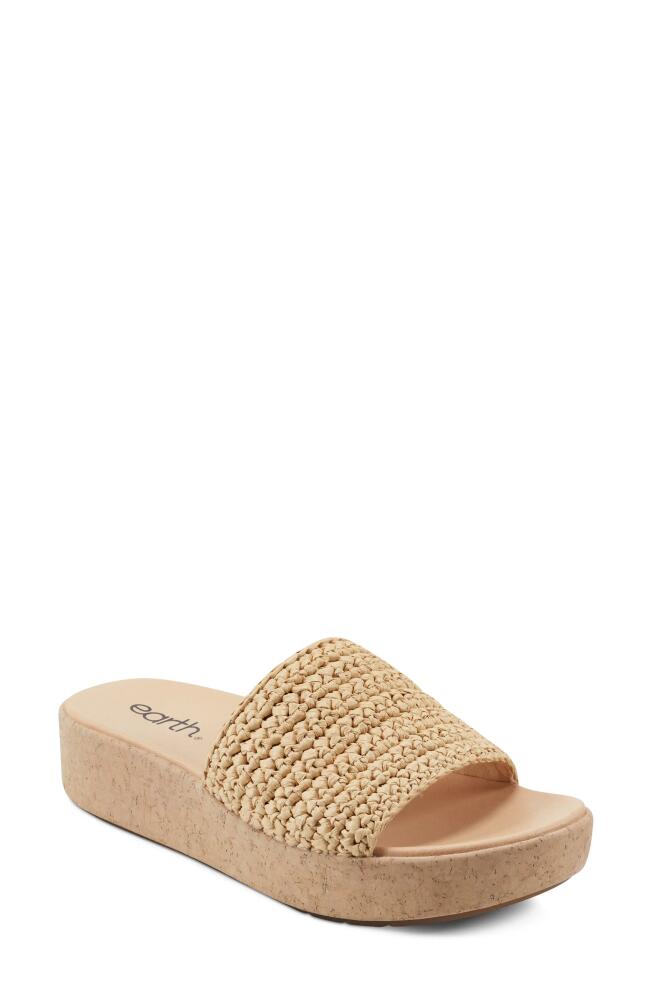 Earth Sachan Platform Slide Sandal in Light Natural Cover