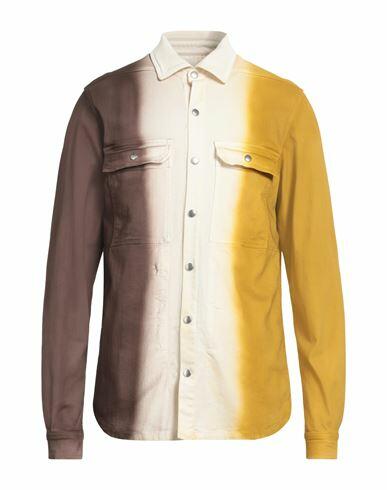 Rick Owens Man Shirt Mustard Cotton, Elastane Cover