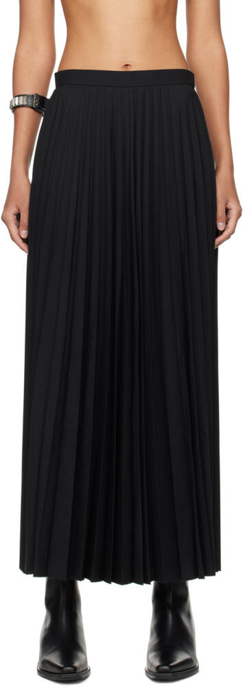 Junya Watanabe Black Pleated Maxi Skirt Cover