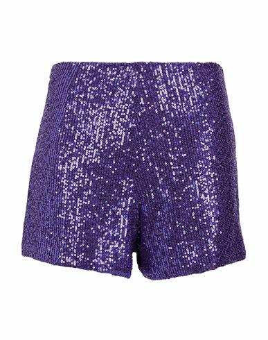 8 By Yoox Sequin Shorts Woman Shorts & Bermuda Shorts Purple Polyester, Elastane Cover