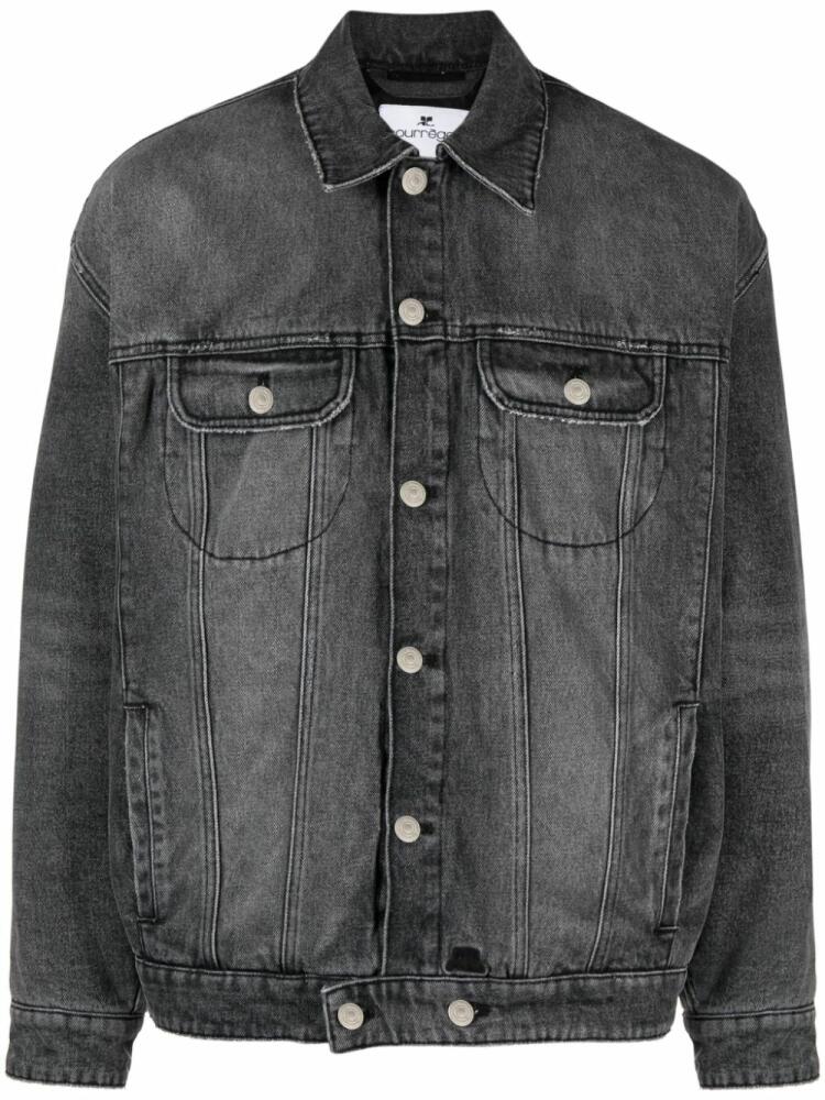 Courrèges Trucker stonewashed denim jacket - Black Cover