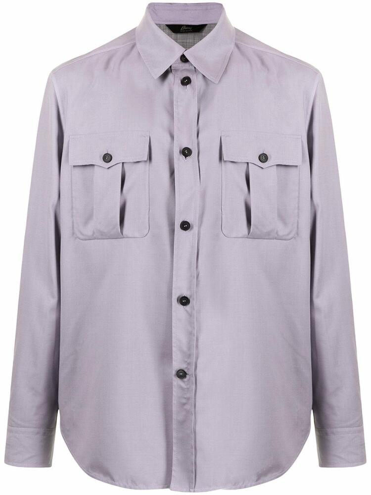 Brioni pointed-collar shirt - Purple Cover