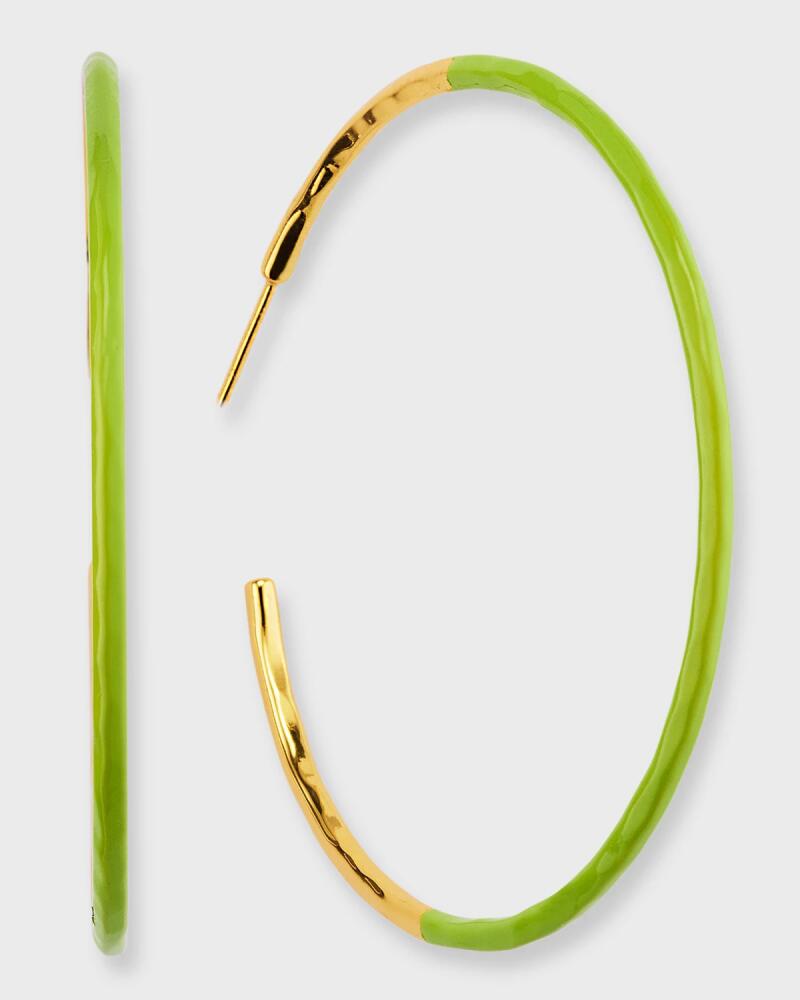 NEST Jewelry Green Dip Hammered Skinny Hoop Earrings Cover