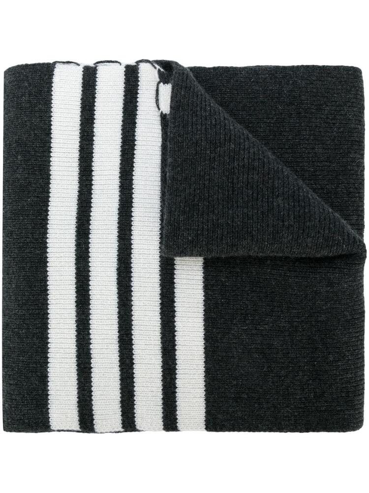 Thom Browne 4-Bar stripe cashmere scarf - Grey Cover