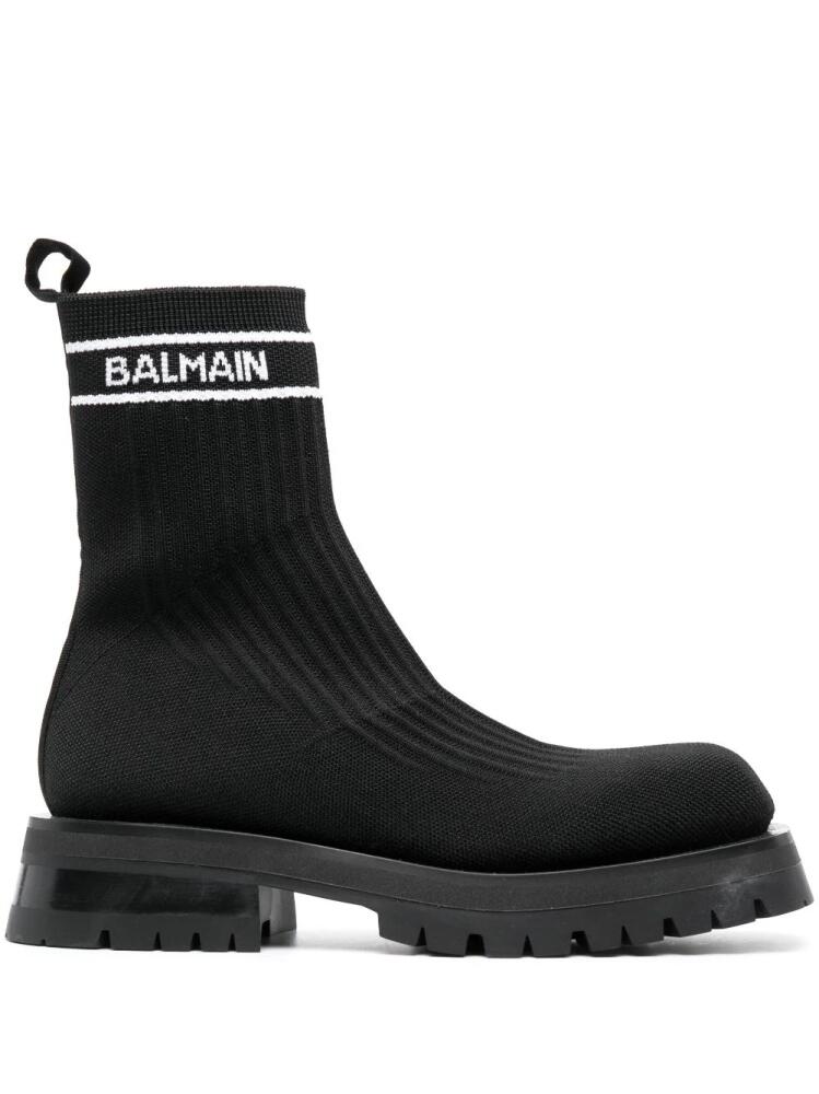 Balmain knitted chelsea ankle boots - Black Cover