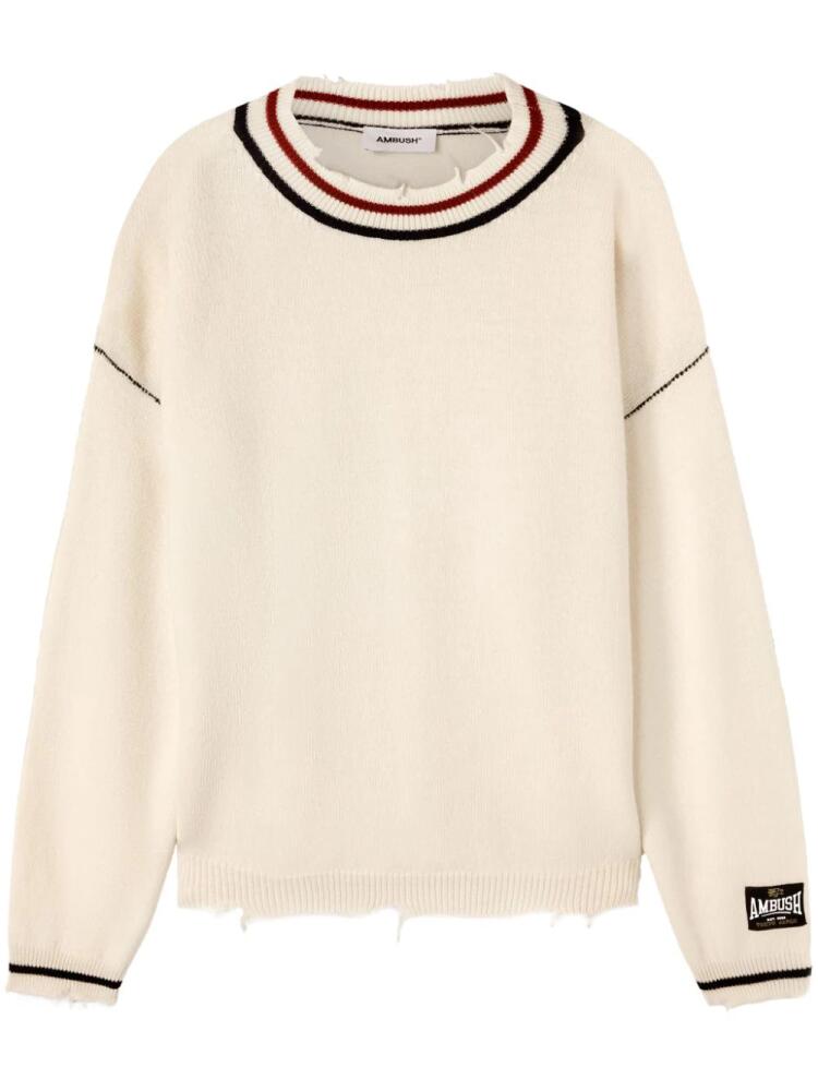 AMBUSH ribbed-knit wool jumper - Neutrals Cover