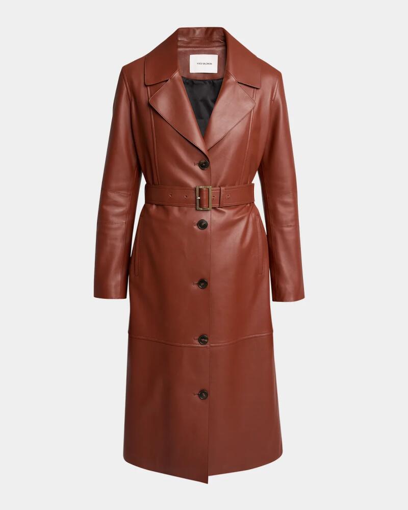 Yves Salomon Leather Trench Coat Cover