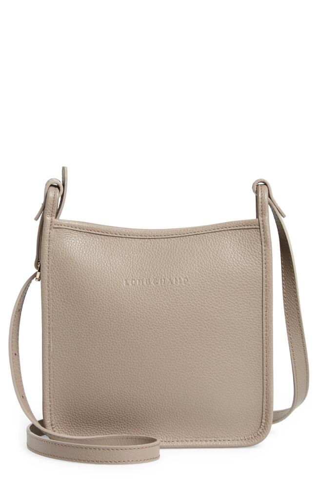 Longchamp Small Le Foulonné Leather Crossbody Bag in Turtle Dove Cover