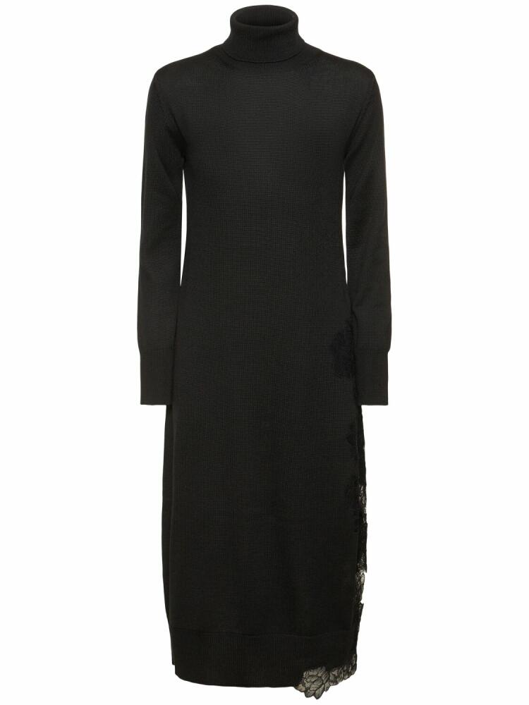 ERMANNO SCERVINO Embroidered Wool Blend Knit Midi Dress Cover