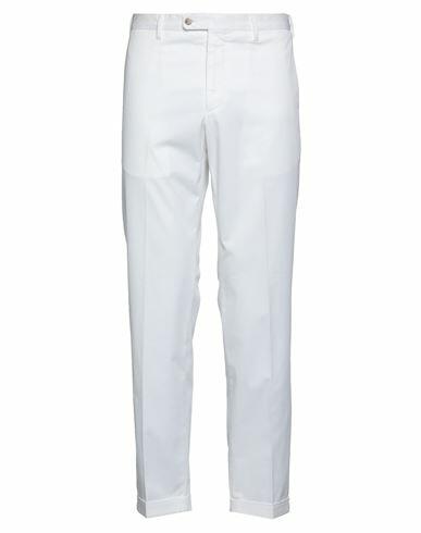 Fedeli Man Pants White Cotton, Lycra Cover