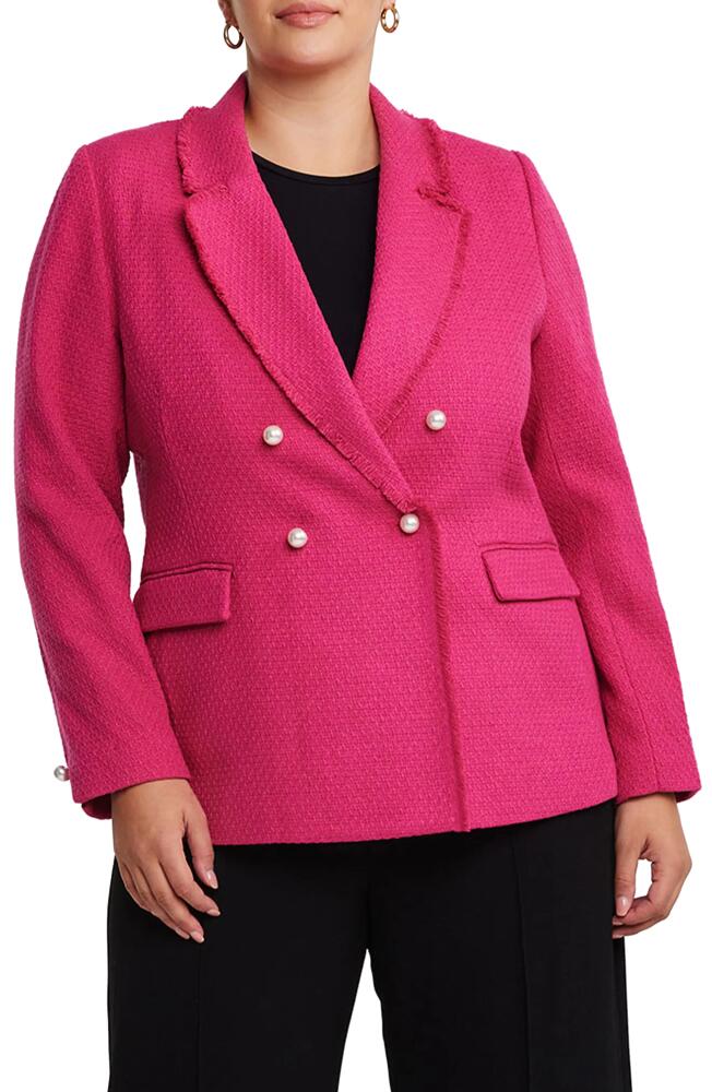 Estelle Courtney Bouclé Tweed Blazer in Fuchsia Cover