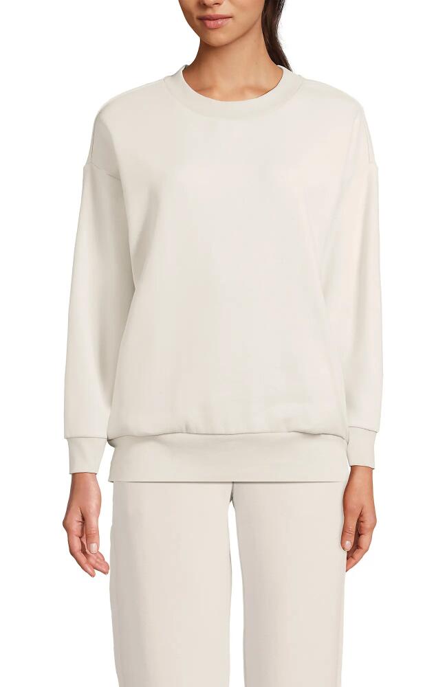 Lands' End Serious Sweats Relaxed Long Sleeve Crew Neck Sweatshirt in Moonstone Cover