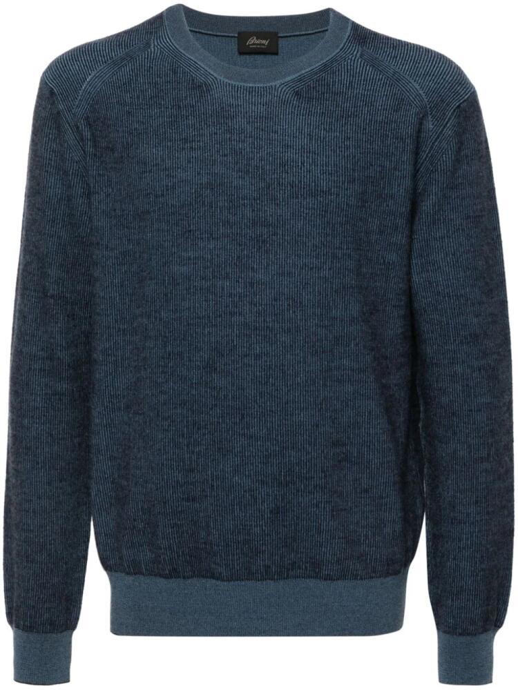 Brioni crew-neck ribbed-knit jumper - Blue Cover