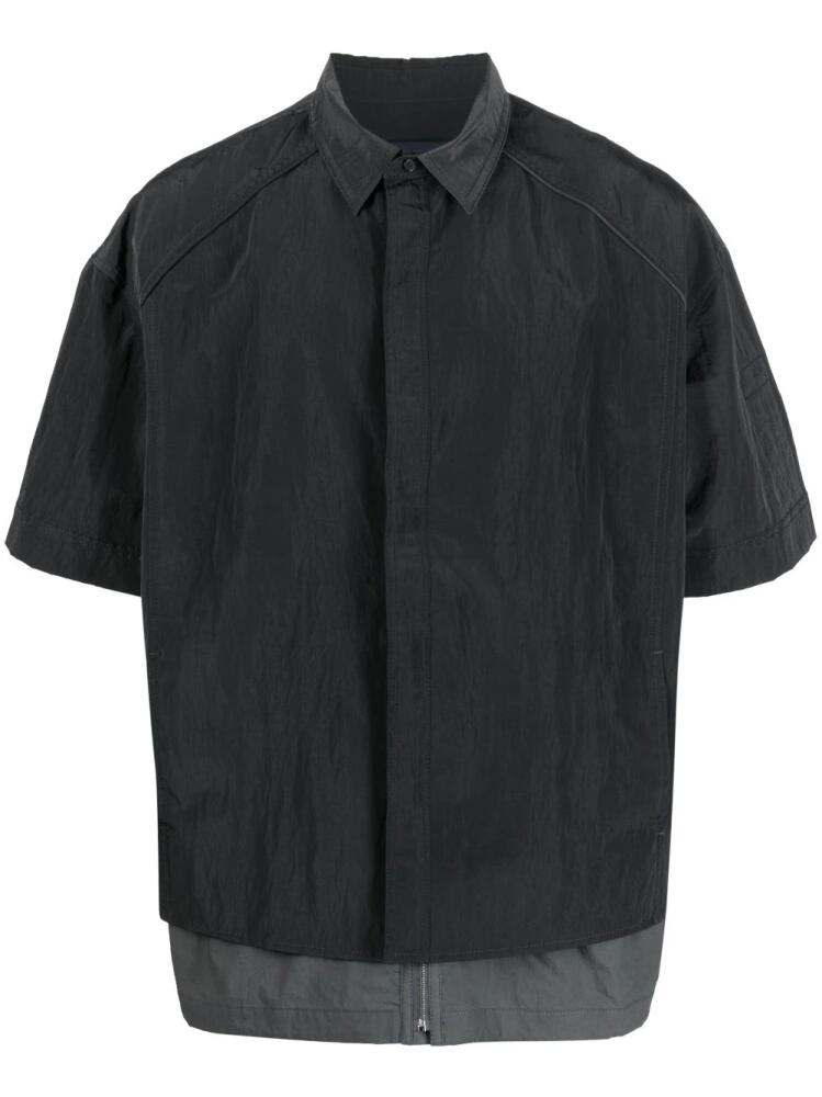 Juun.J layered-effect short-sleeve shirt - Grey Cover