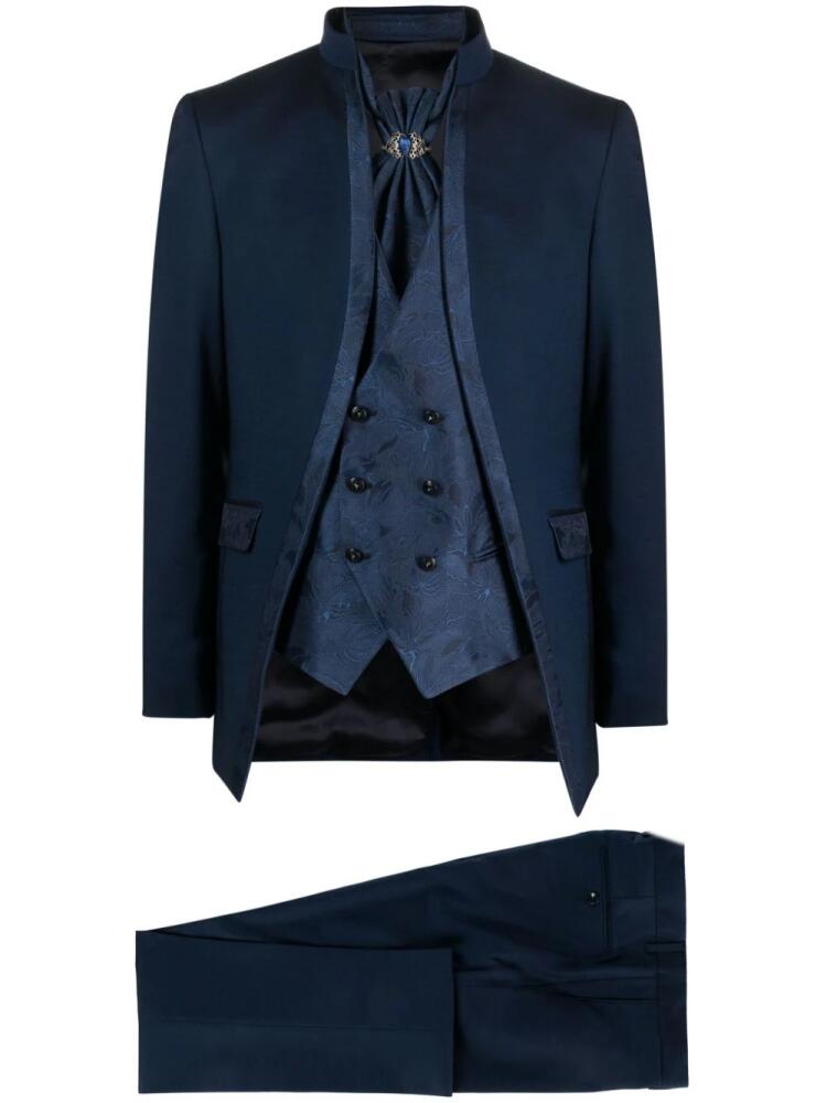 Reveres 1949 single-breasted jacquard suit - Blue Cover