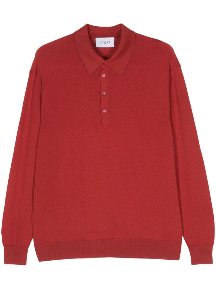 D4.0 wool polo shirt - Red Cover