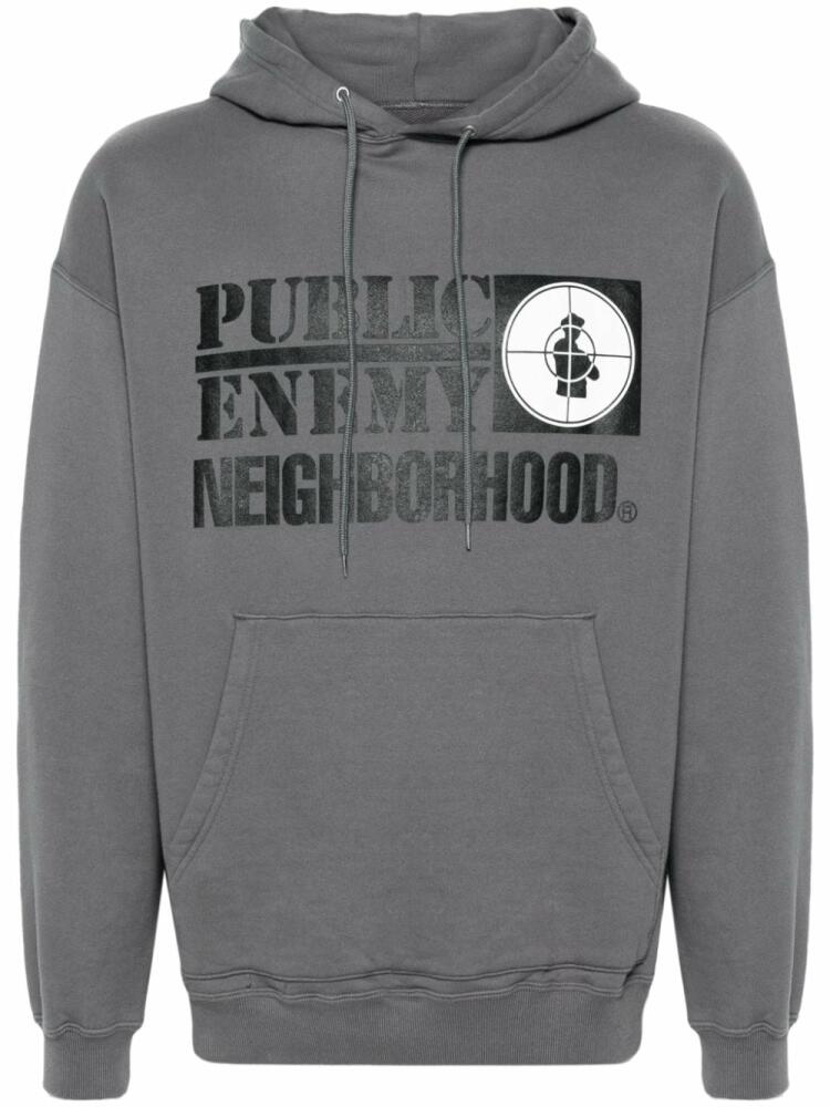 Neighborhood x Public Enemy graphic-print hoodie - Grey Cover