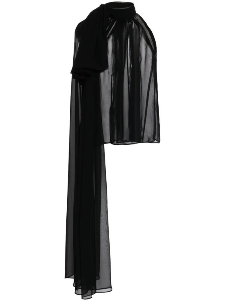 Isabel Sanchis sash-detail georgette top - Black Cover