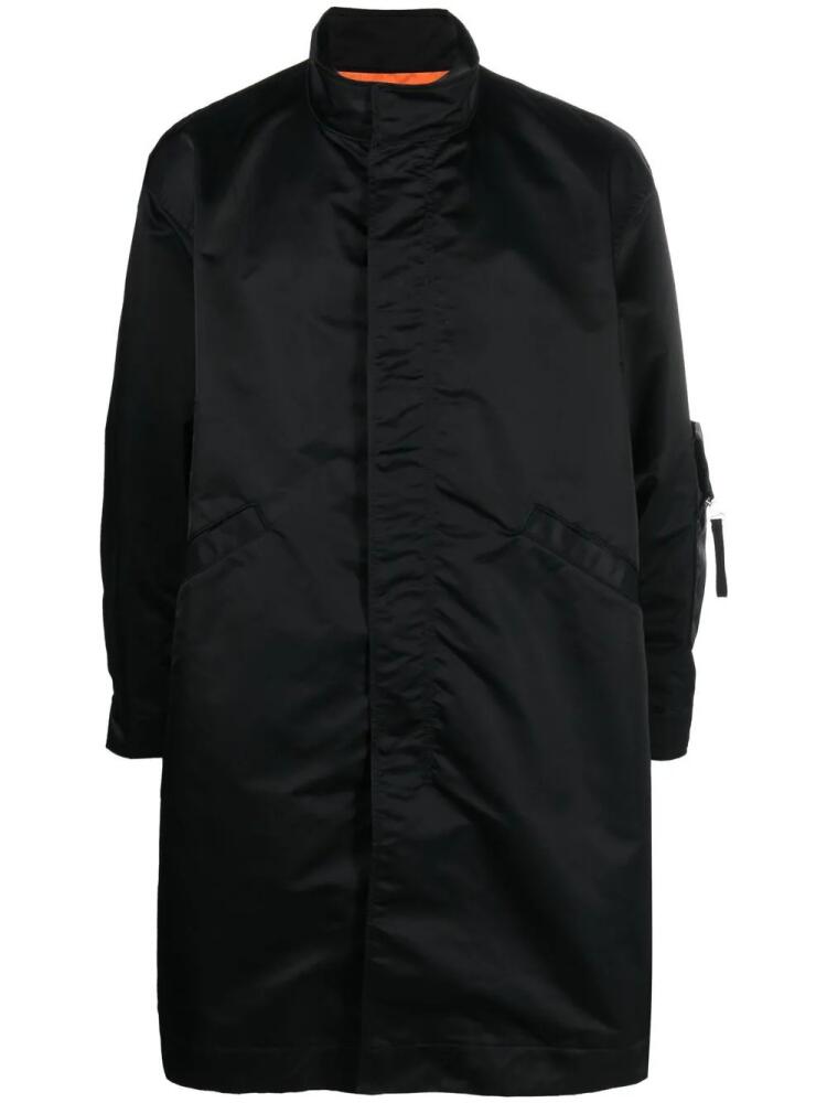 Undercover funnel neck mid-length coat - Black Cover