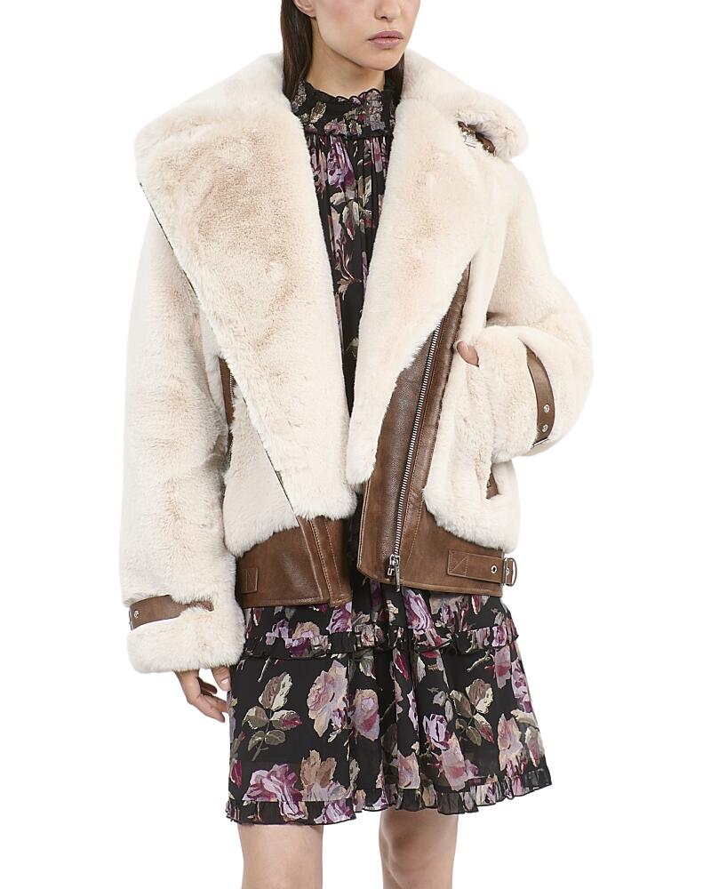 The Kooples Faux Fur Aviator Jacket Cover