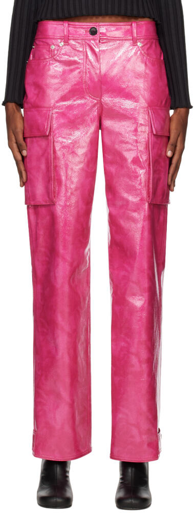 Stand Studio Pink Ada Faux-Leather Trousers Cover