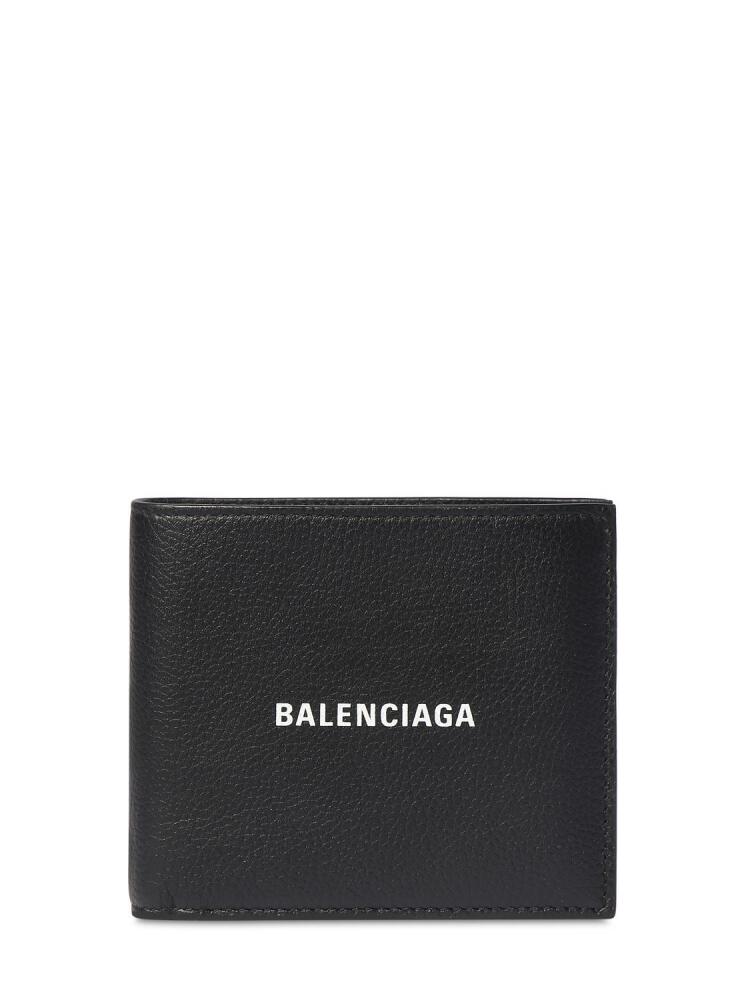 BALENCIAGA Logo Print Leather Billfold Wallet Cover