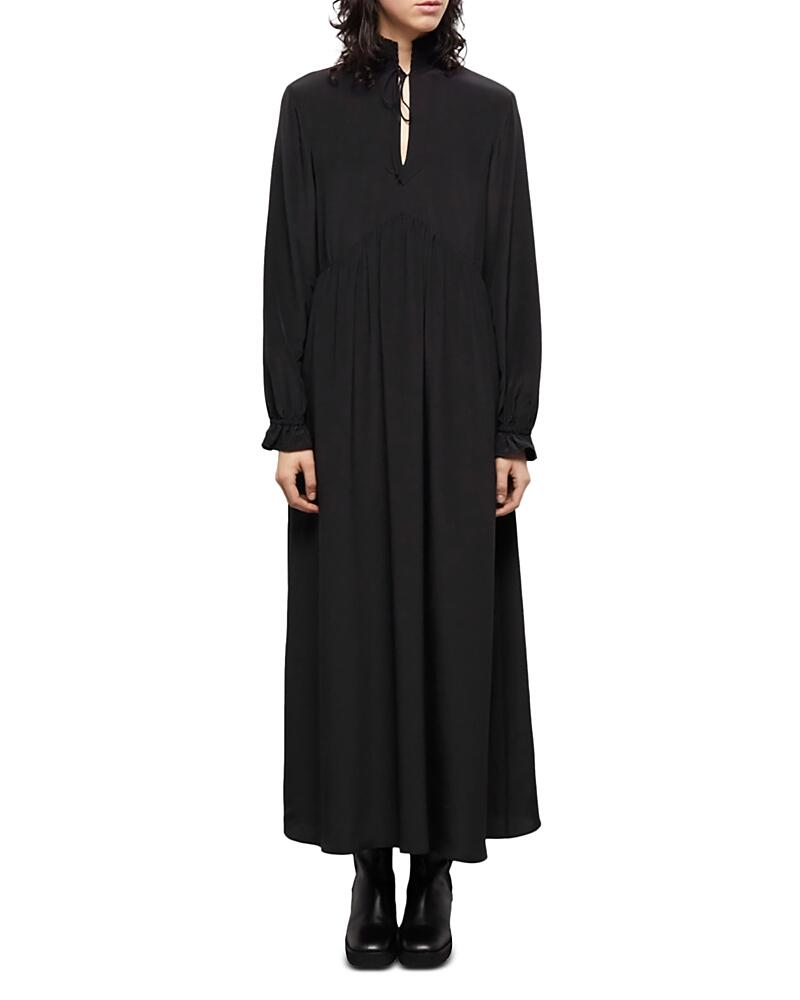 The Kooples Silk Peasant Midi Dress Cover