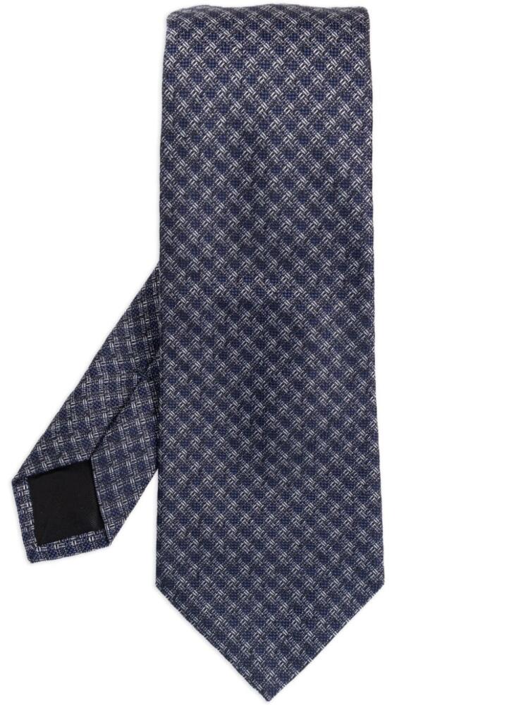 Lanvin check pattern tie - Blue Cover