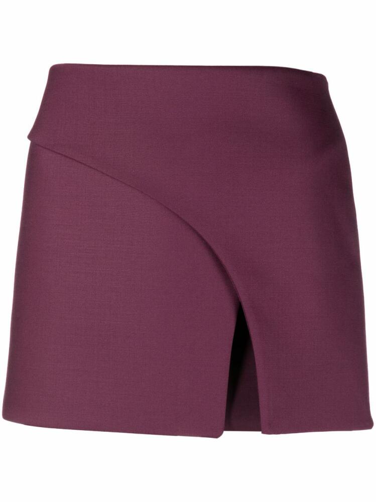 ALESSANDRO VIGILANTE low-rise virgin wool-blend miniskirt - Purple Cover